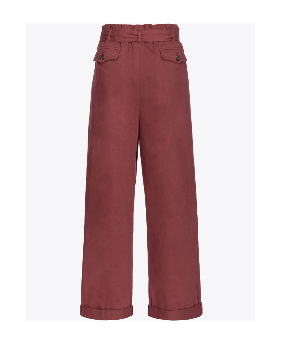 Pinko Wide-leg Cropped Trousers In Red