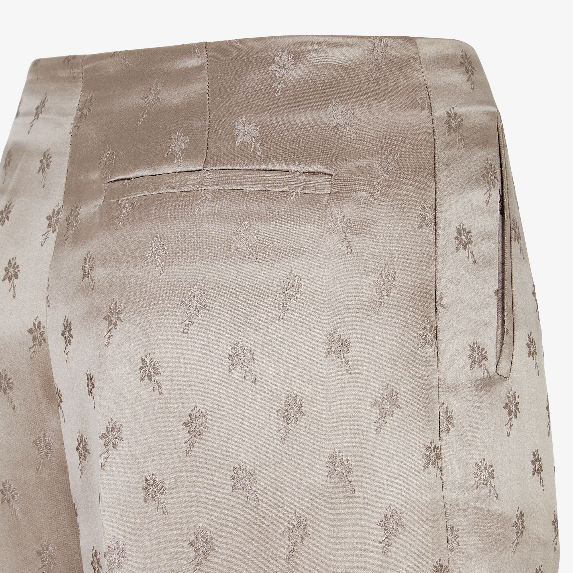 Fendi Brown Silk Pants In Nude