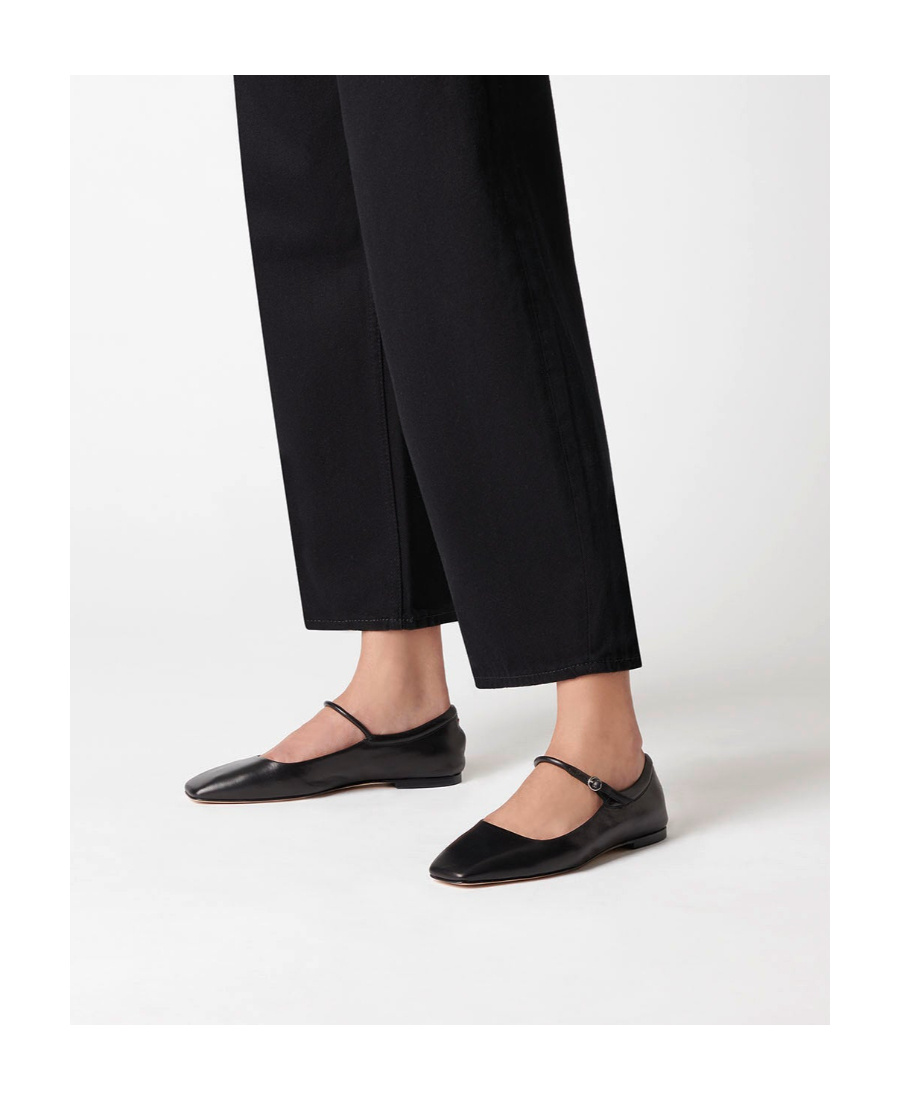 Aeyde Uma Nappa Leather Ballet Flats In Black