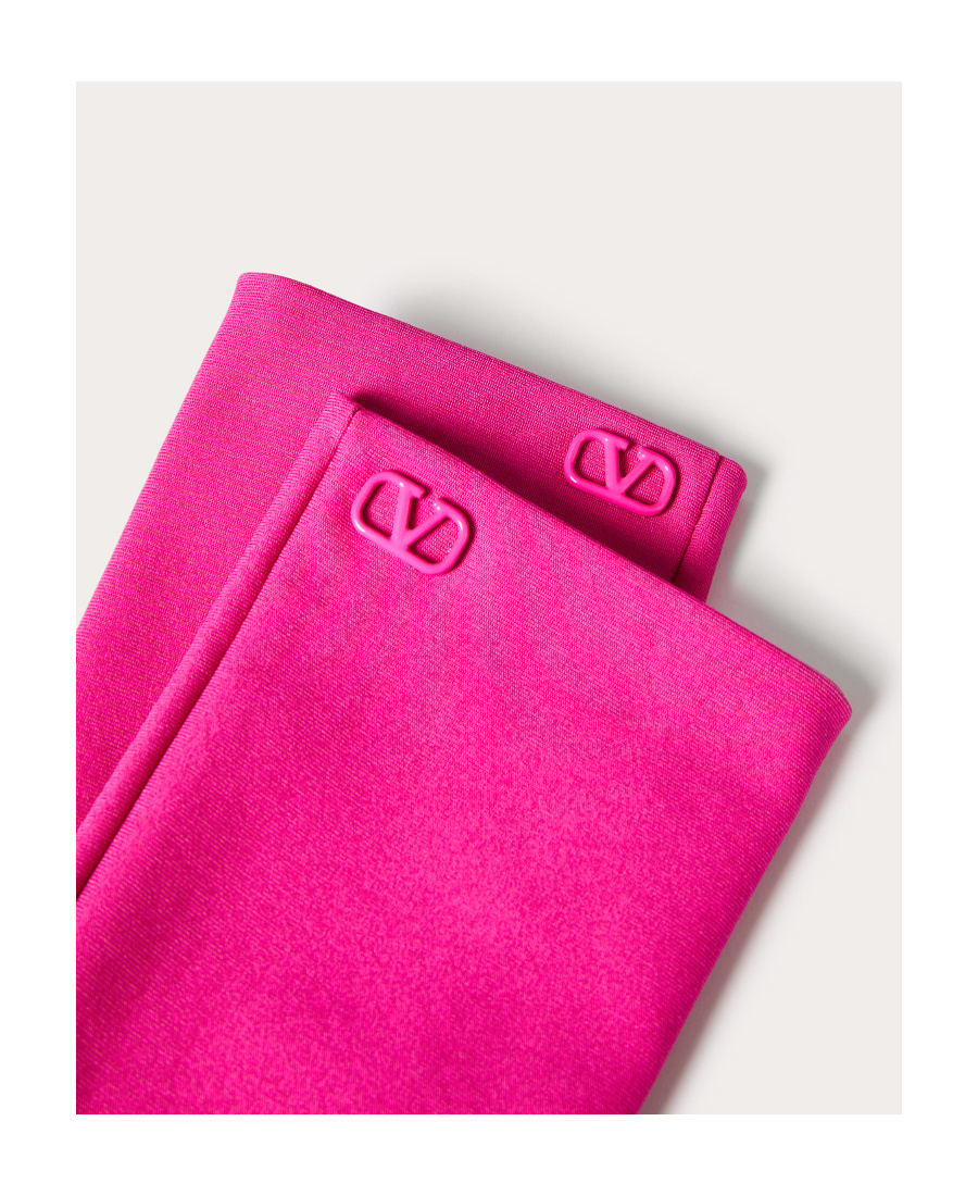Valentino Vlogo-plaque Elbow-length Gloves In Pink