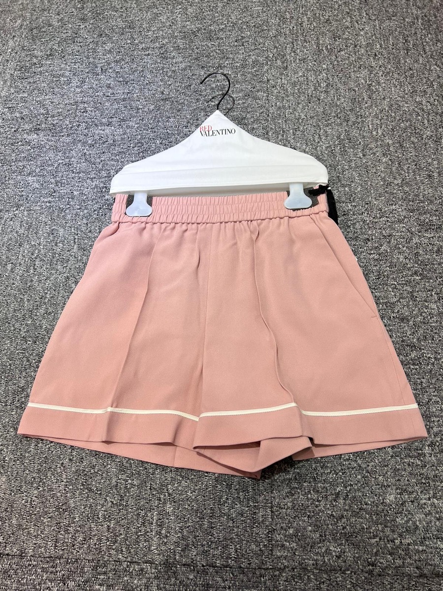 Shop Red Valentino Crepe Back Satin Shorts In Nude