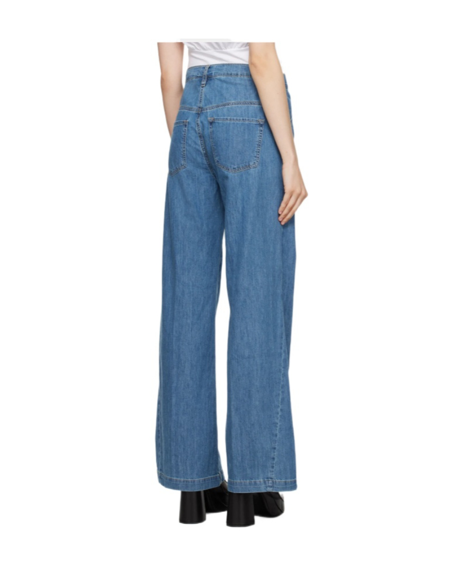 FRAME LE BAGGY PALAZZO WIDE LEG DENIM TROUSERS