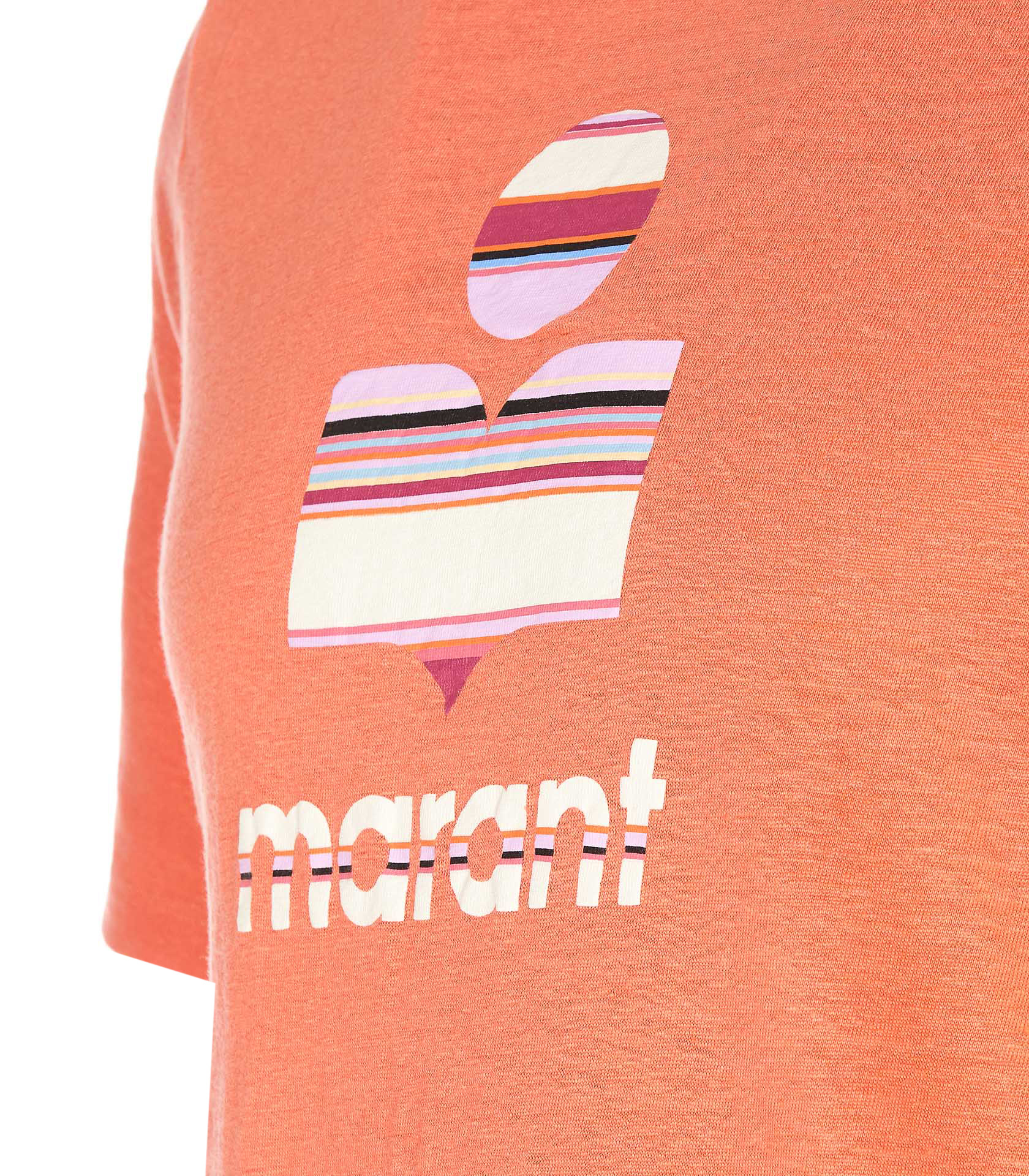 Isabel Marant Crew Neck Graphic Print Short Sleeves In Pink