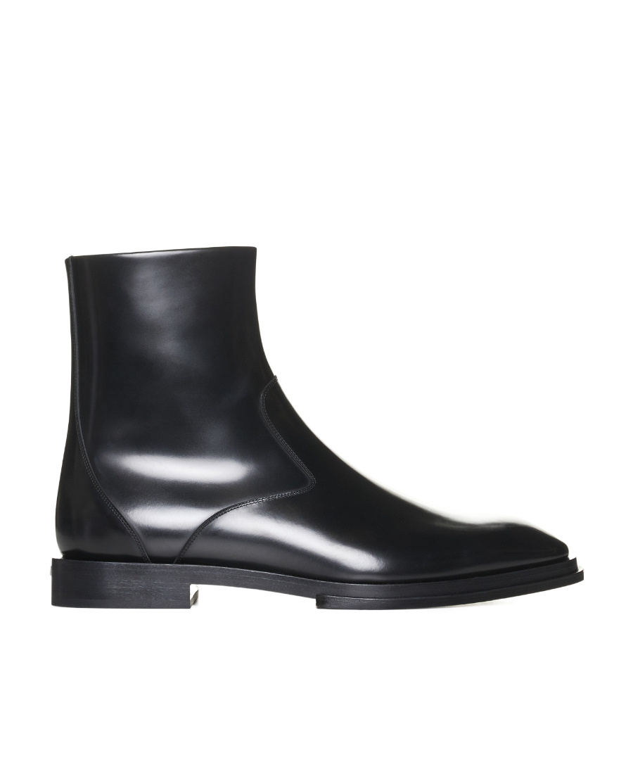 ALEXANDER MCQUEEN ALEXANDER MCQUEEN LOGO PLAQUE ZIP-UP BOOTS