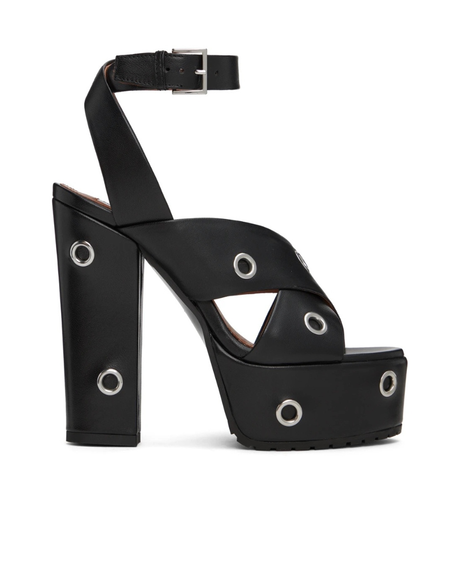 Alaïa Azzedine Alaia Women's Black Eyelet-embellished Leather Platform Sandals In Black