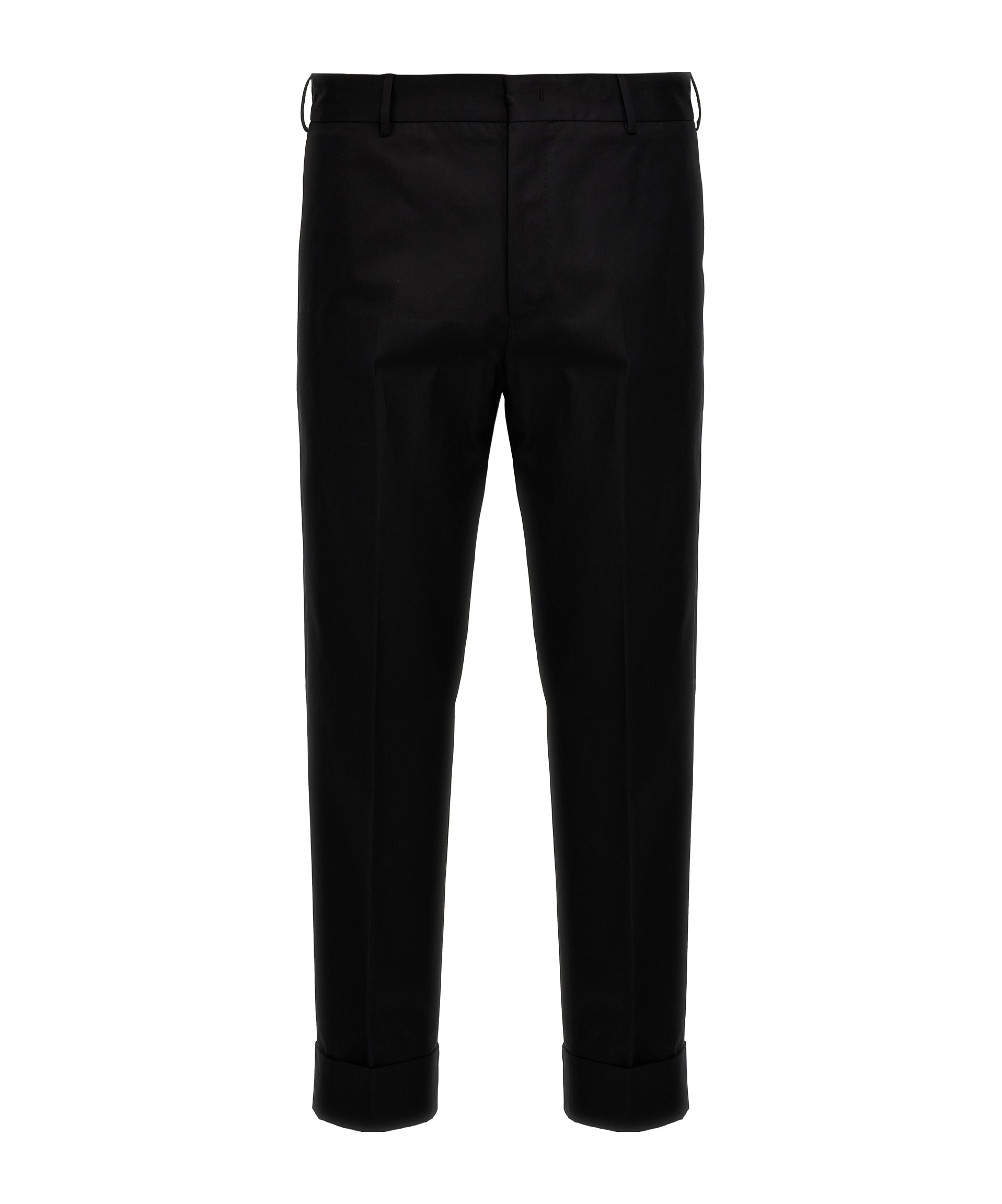 Pt Torino Black Cotton Pants In Black