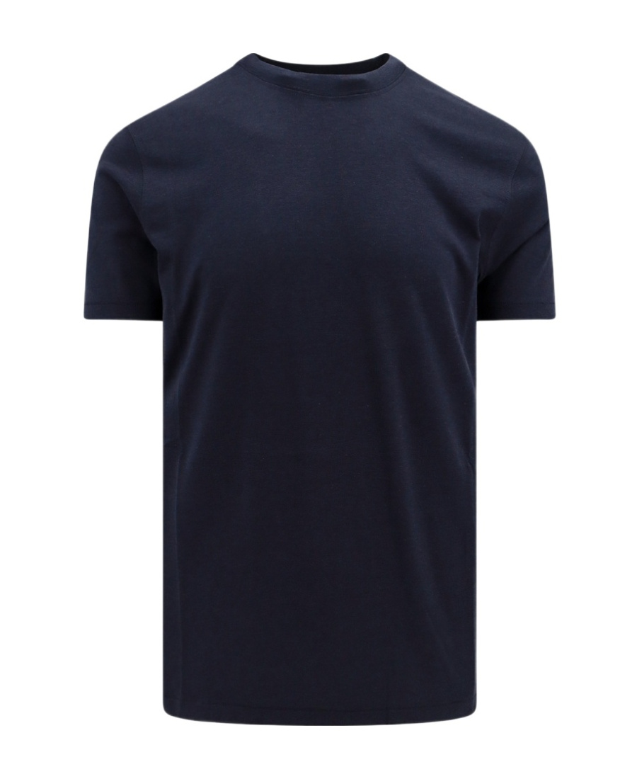 Tom Ford Black Basic Crewneck T-shirt With Tonal Stitching In Cotton Blend Man In Black