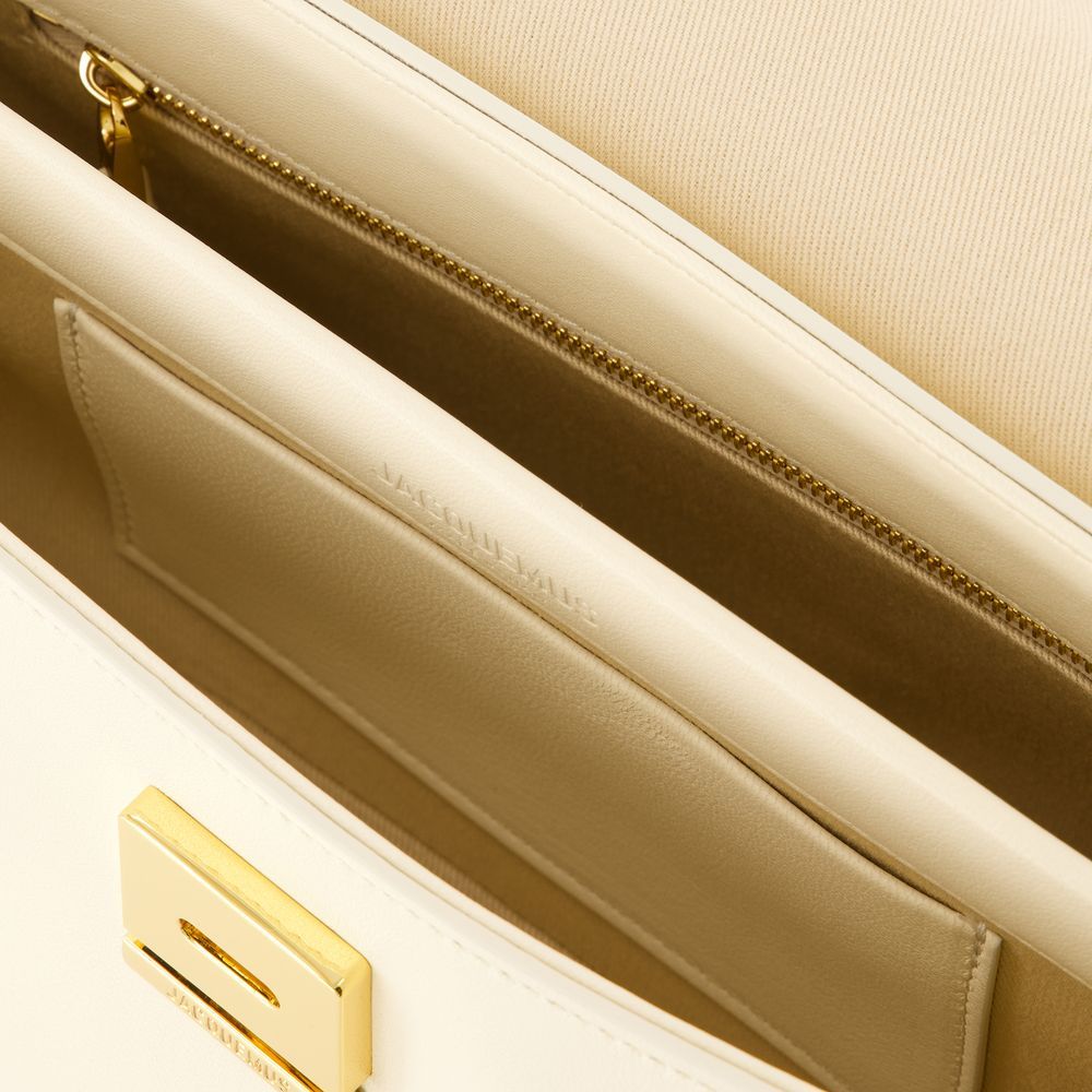 Jacquemus The Rond Carré Logo Detailed Shoulder Bag In White