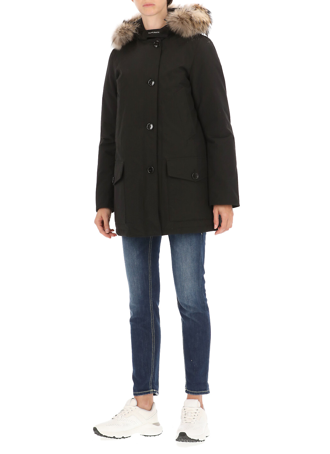 Woolrich Arctic Buttoned Jacket In Black