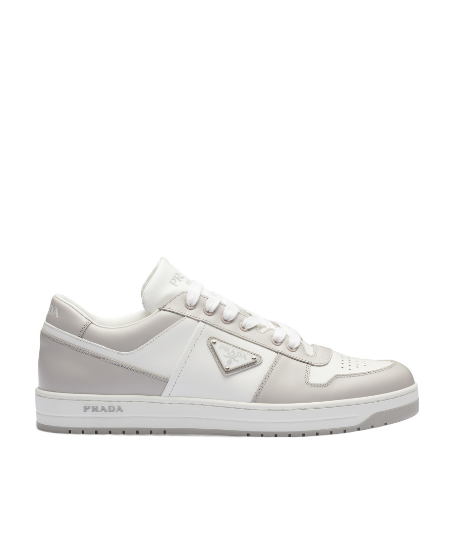Prada Leather Sneakers Downtown Two-tone Silhouette In White