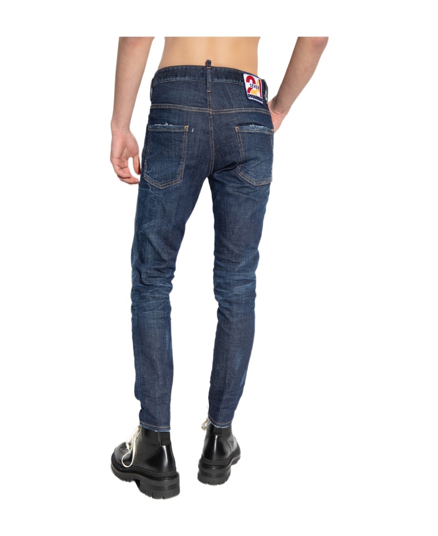 Dsquared2 Low-rise Distressed Jeans In Blue