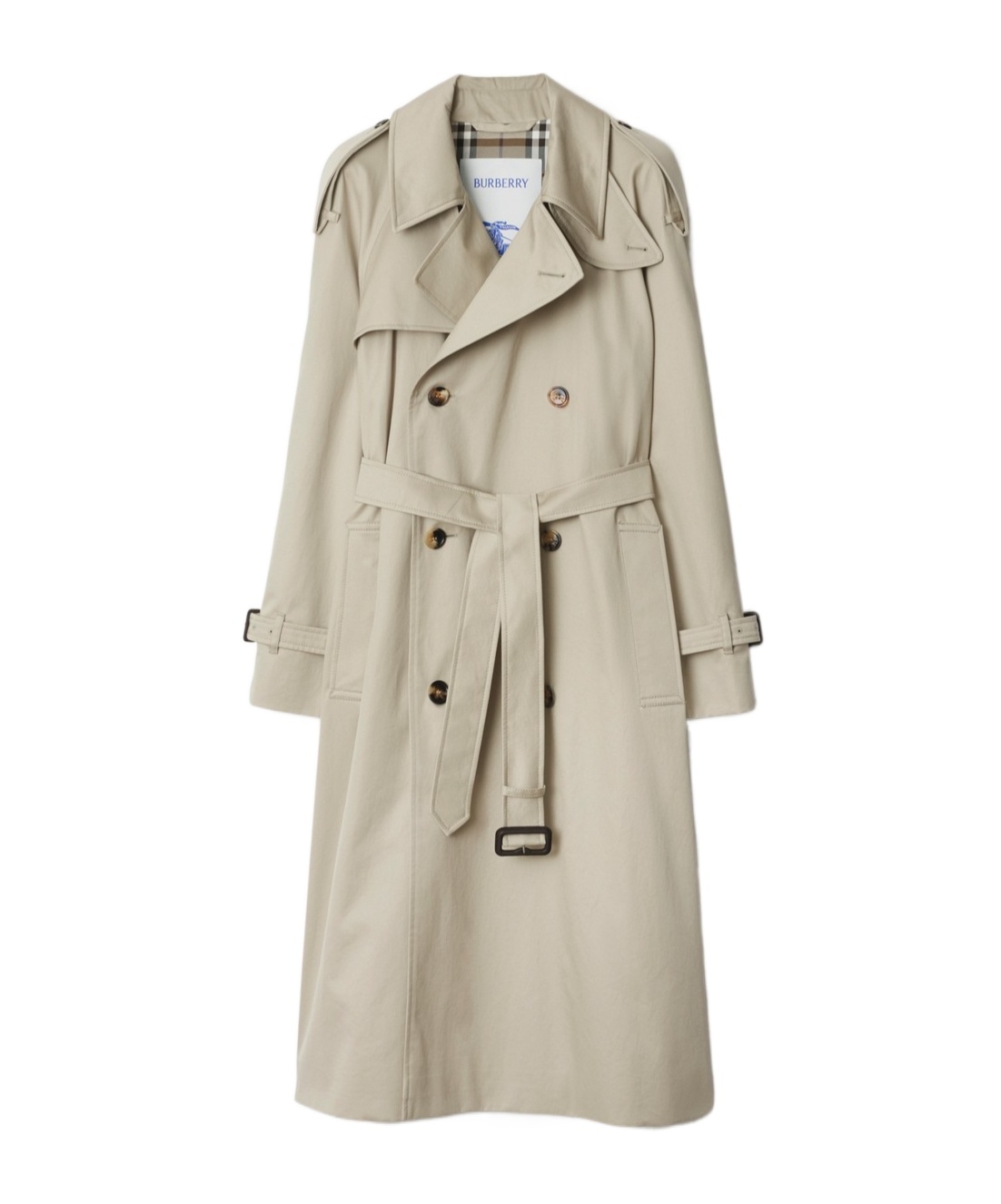 Burberry Long Castleford Trench Coat In Nude