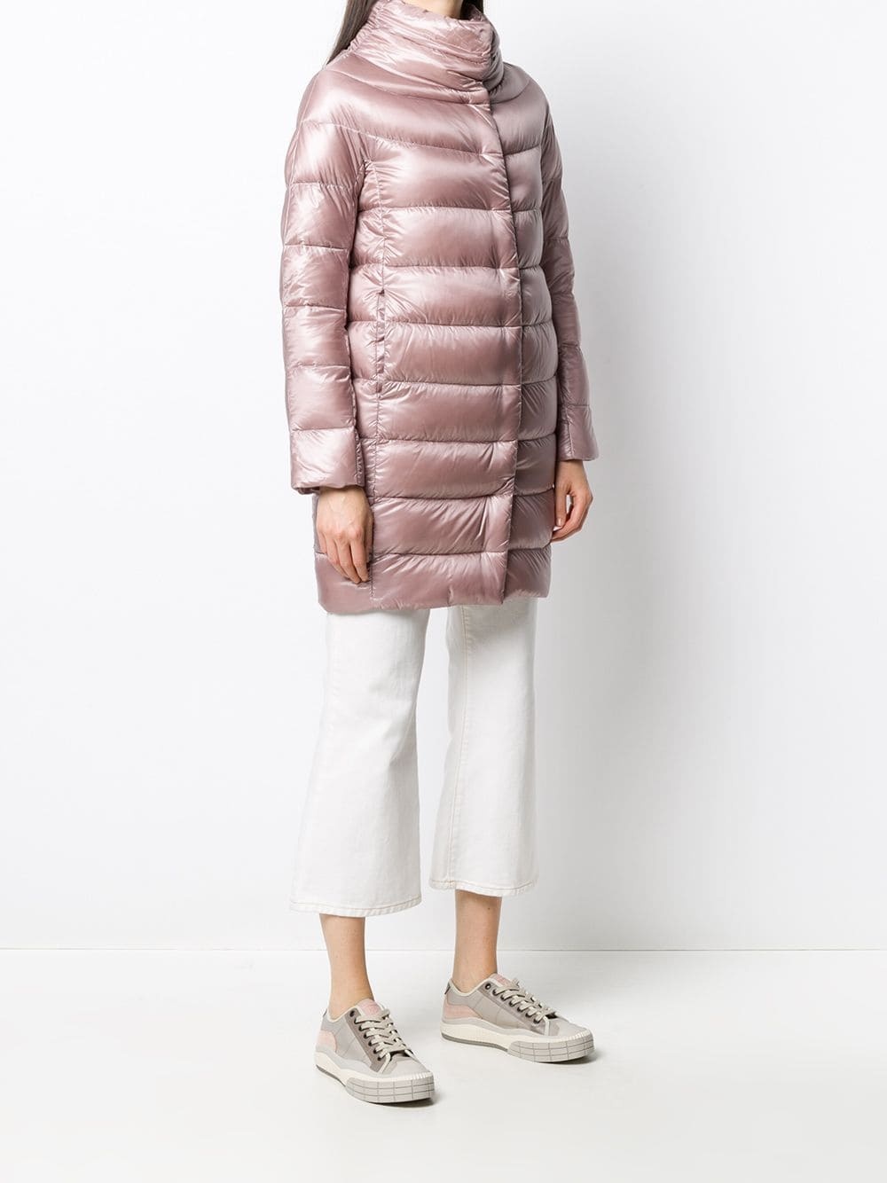 Herno Ultralight Quilted Coat In Nude