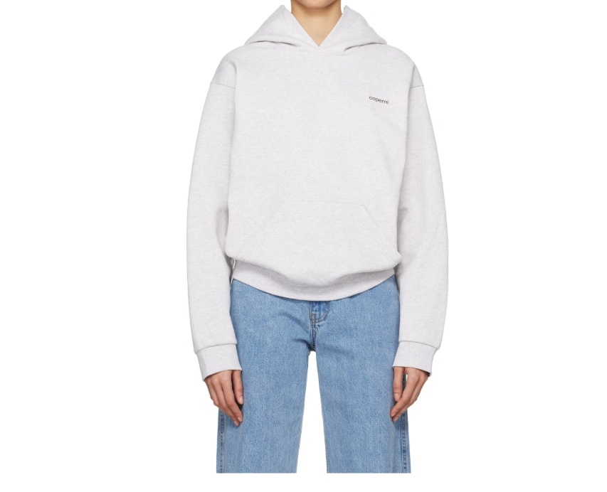 Coperni Long-sleeved Hooded Hoodie In White