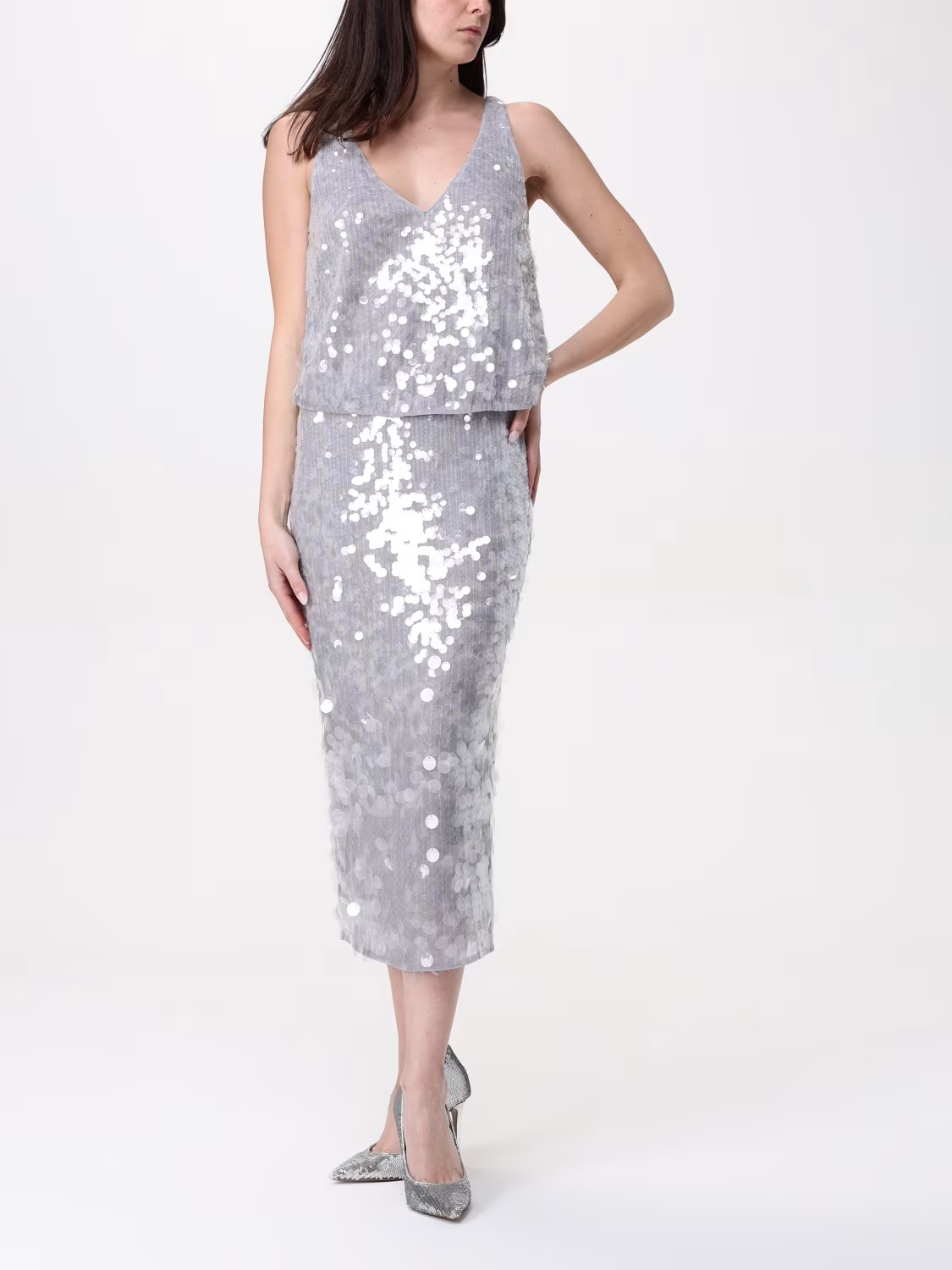PATRIZIA PEPE SEQUINNED MIDI SKIRT 