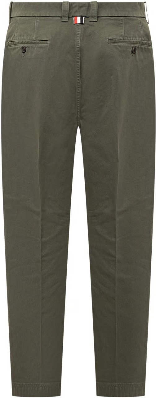 Thom Browne Twill-weave Cotton Trousers In Green