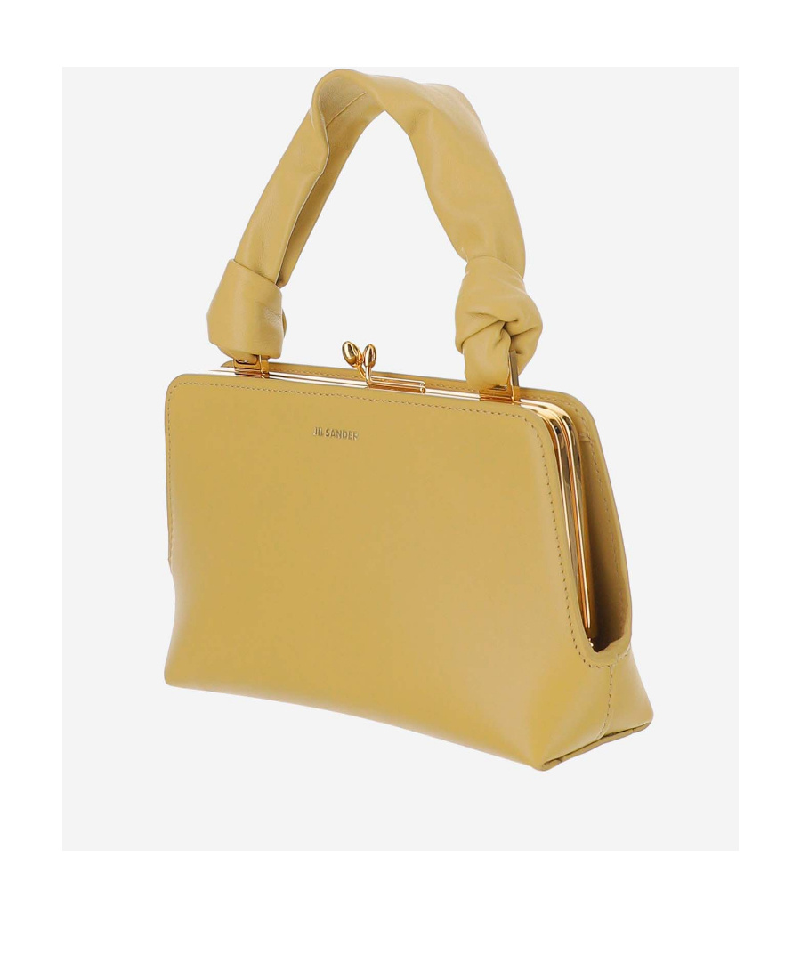 Jil Sander Goji Logo Embossed Mini Top Handle Bag In Yellow