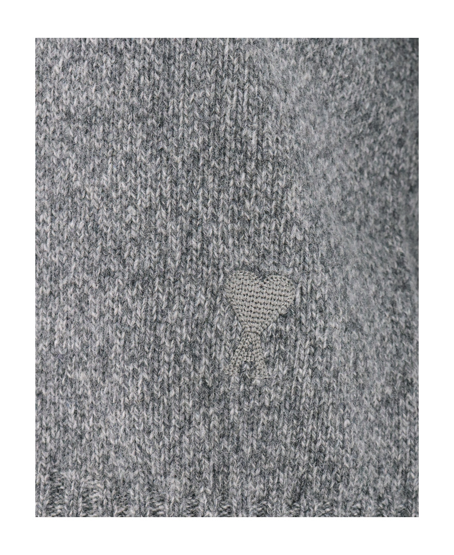 Ami Alexandre Mattiussi Ami Paris Slim Tonal Adc Sweater Clothing In Gray