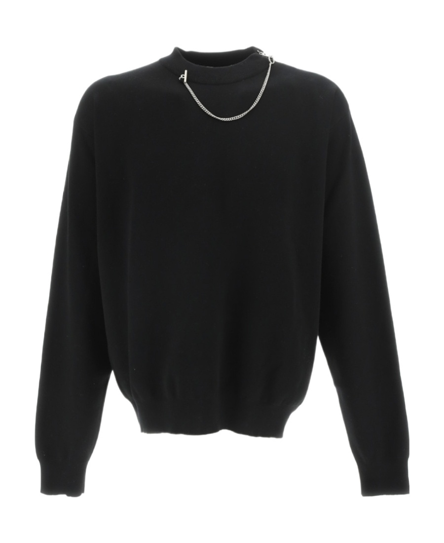 Ambush Chain-detail Crew-neck Jumper In Black