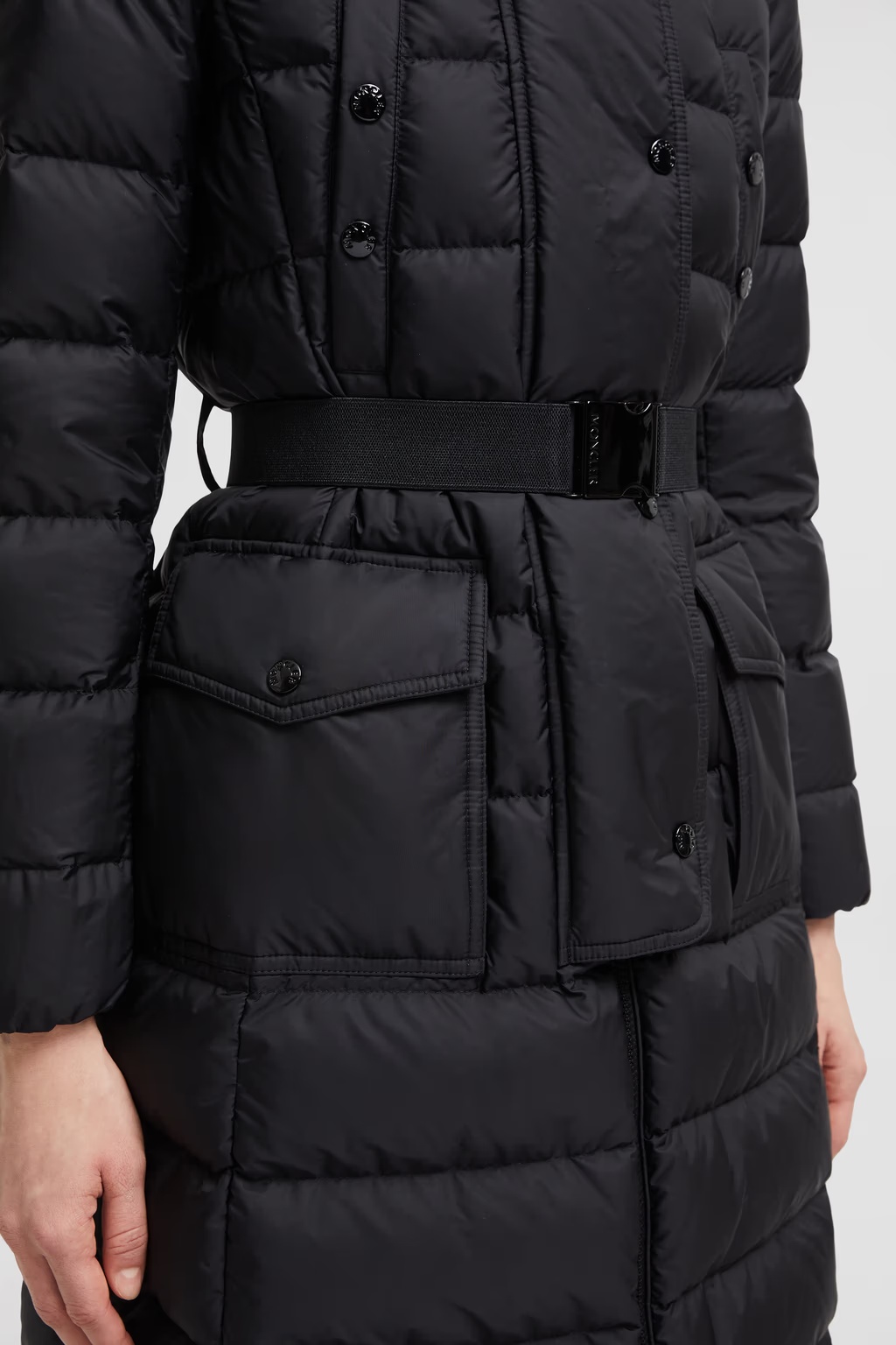 Moncler Khloe Shearling-trimmed Down Jacket In Black