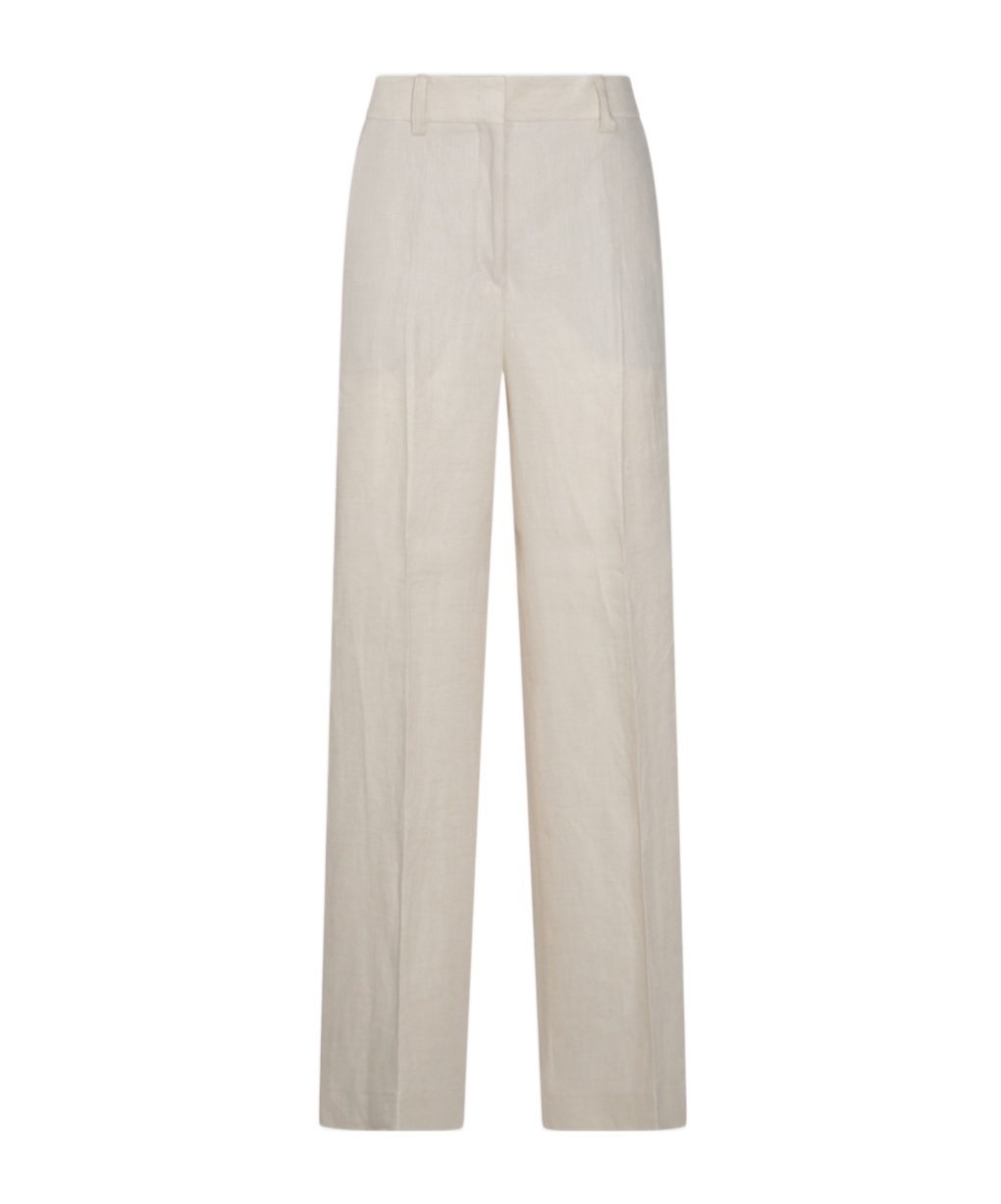 Incotex Trousers Linen Wide Leg In Nude