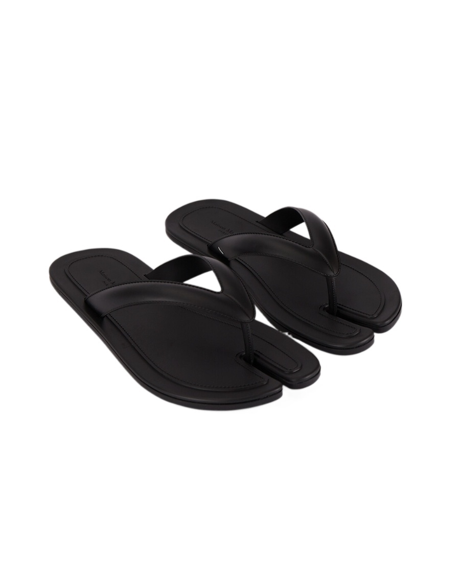 Shop Maison Margiela Tabi Thong Sandals In Black