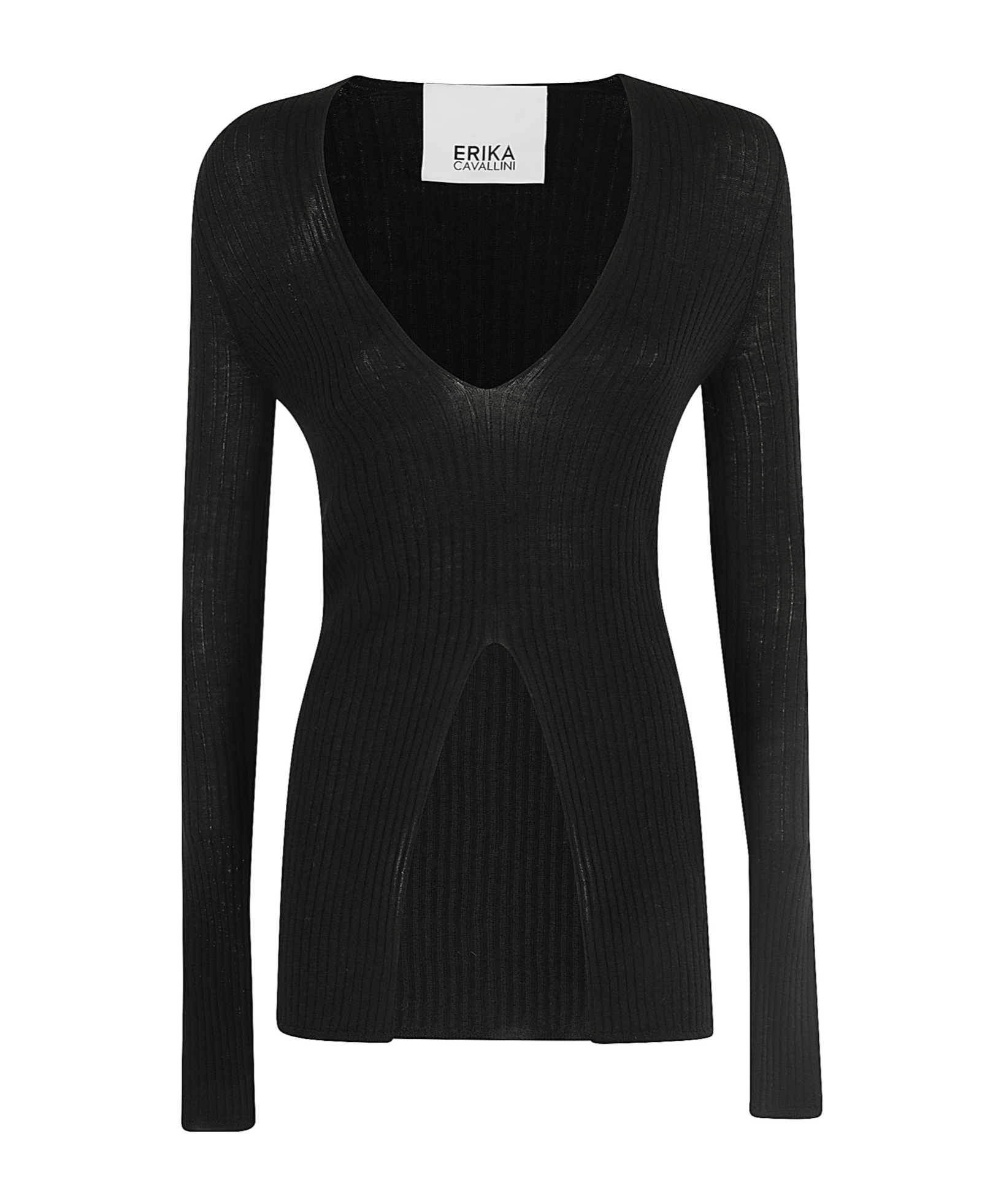 Erika Cavallini Long-sleeved Sweater In Black