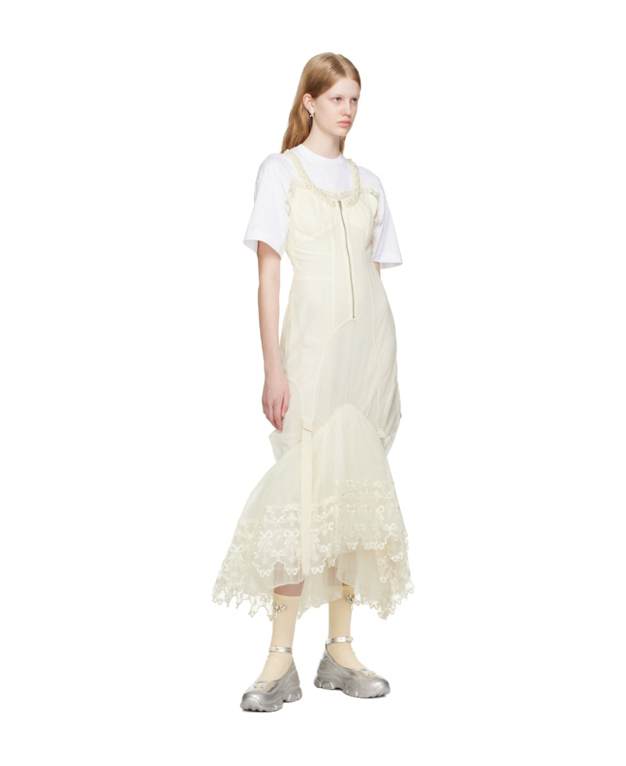 Simone Rocha A Zipper-fitting Extra-long Dress In White
