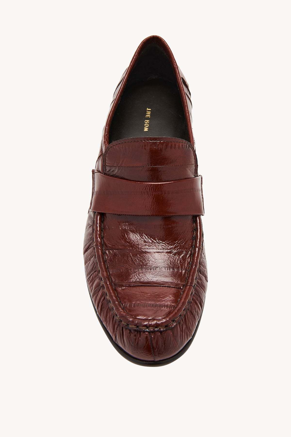 The Row Soft Loafer In Eel In Burgundy