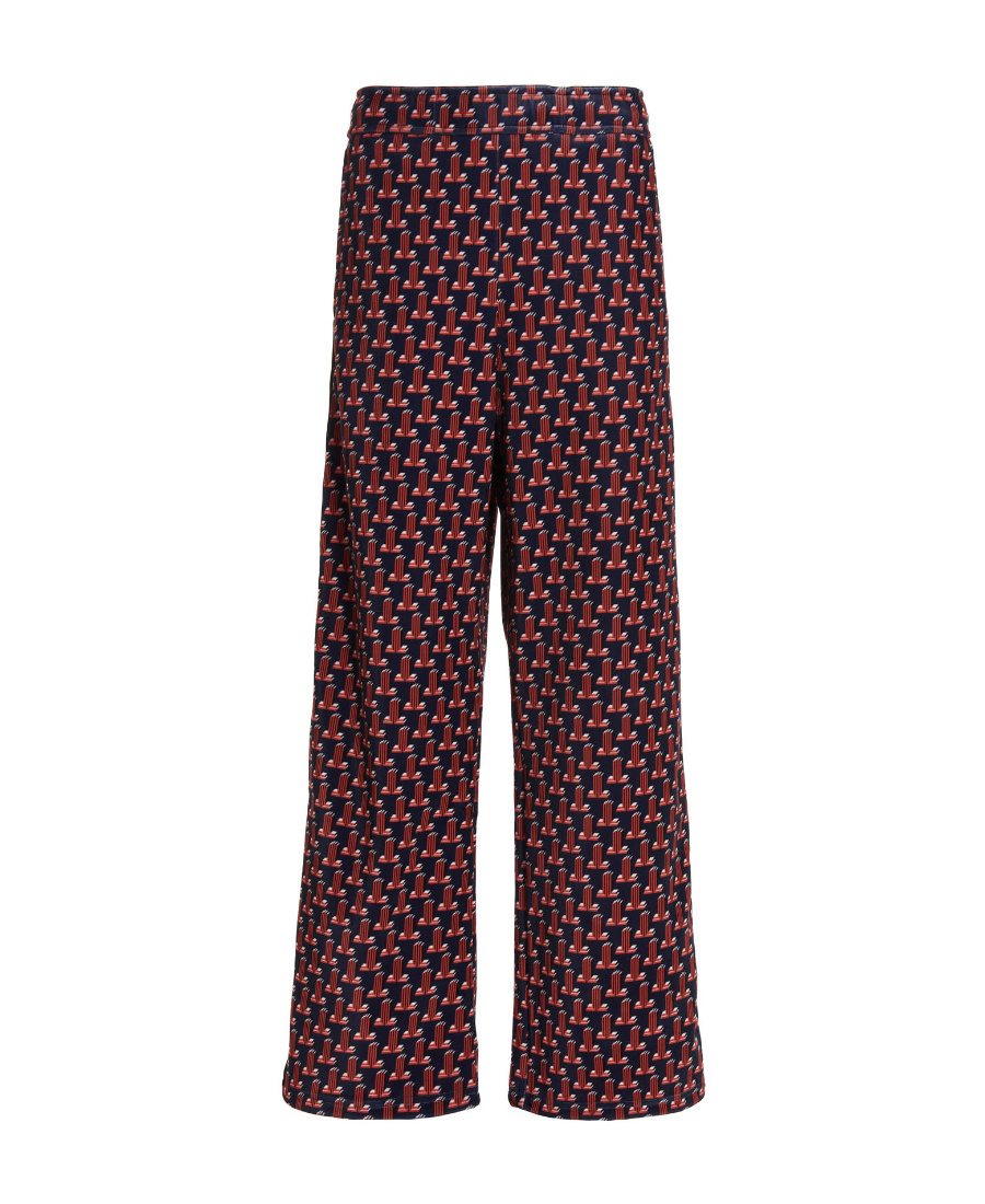 Lanvin Logo Pattern Straight Casual Pants In Black