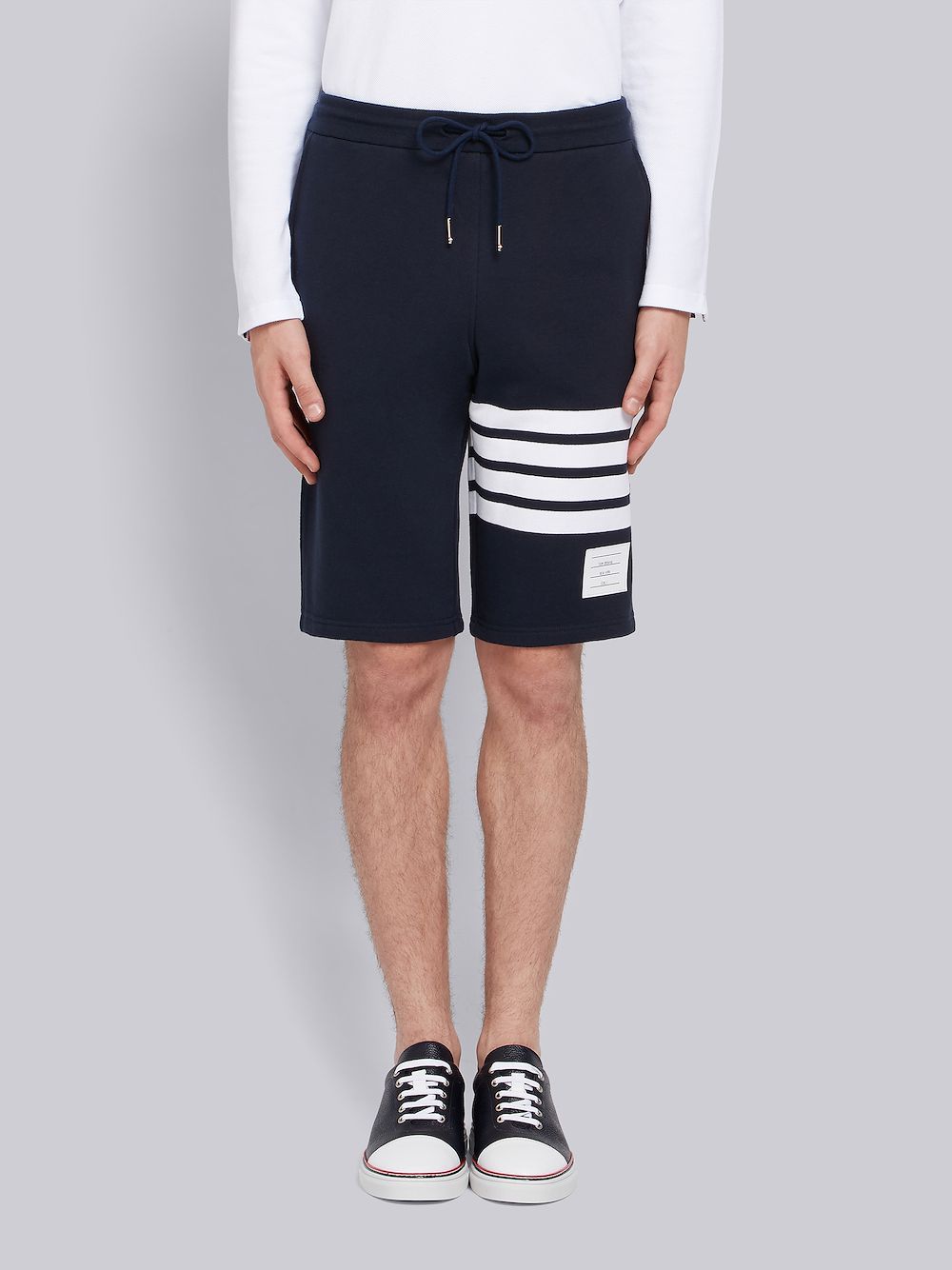 Thom Browne Pantaloncini Da Allenamento A 4 Barre In Black