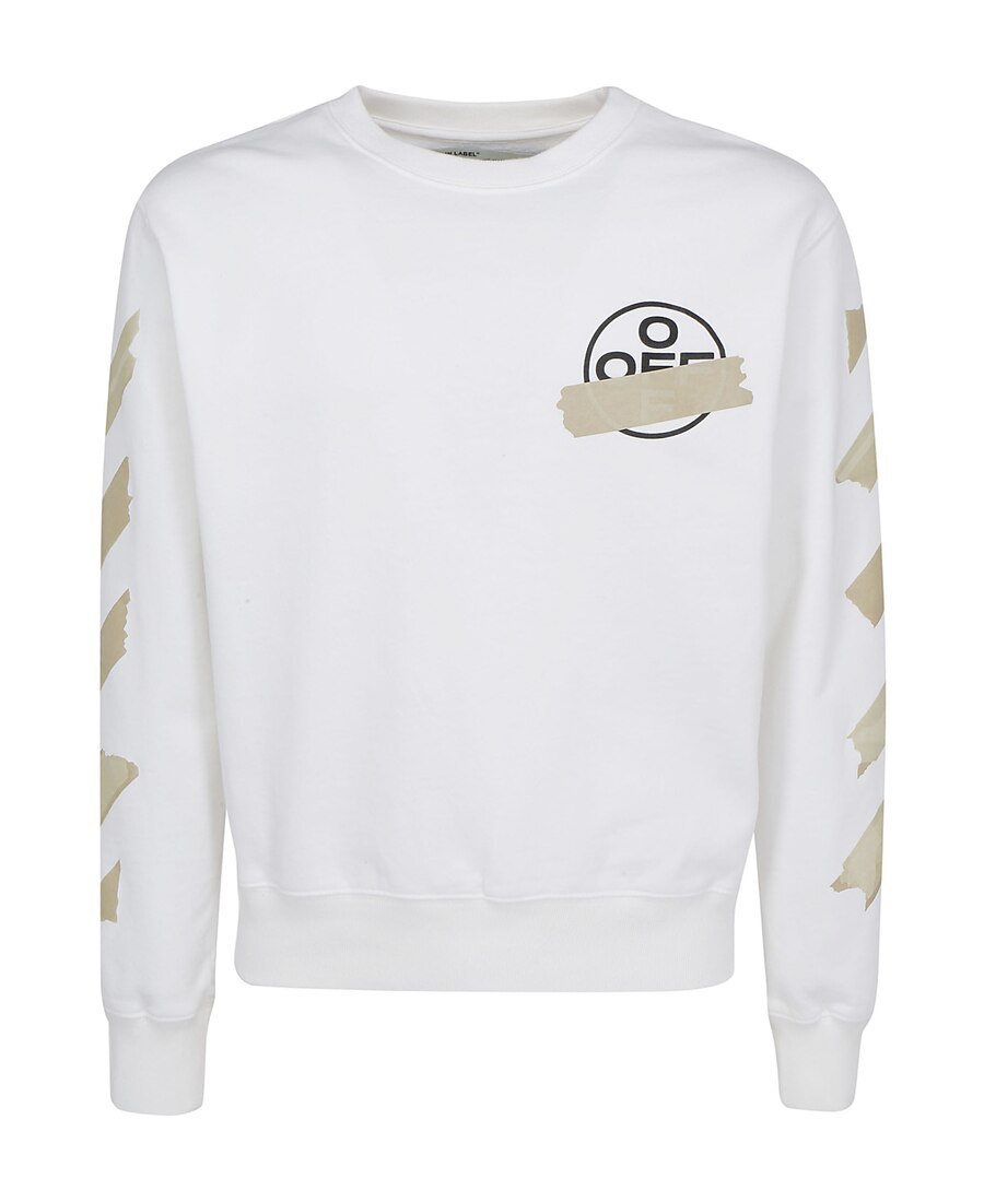 Off-white Tape Arrows Crew Neck Sweatshirt In White