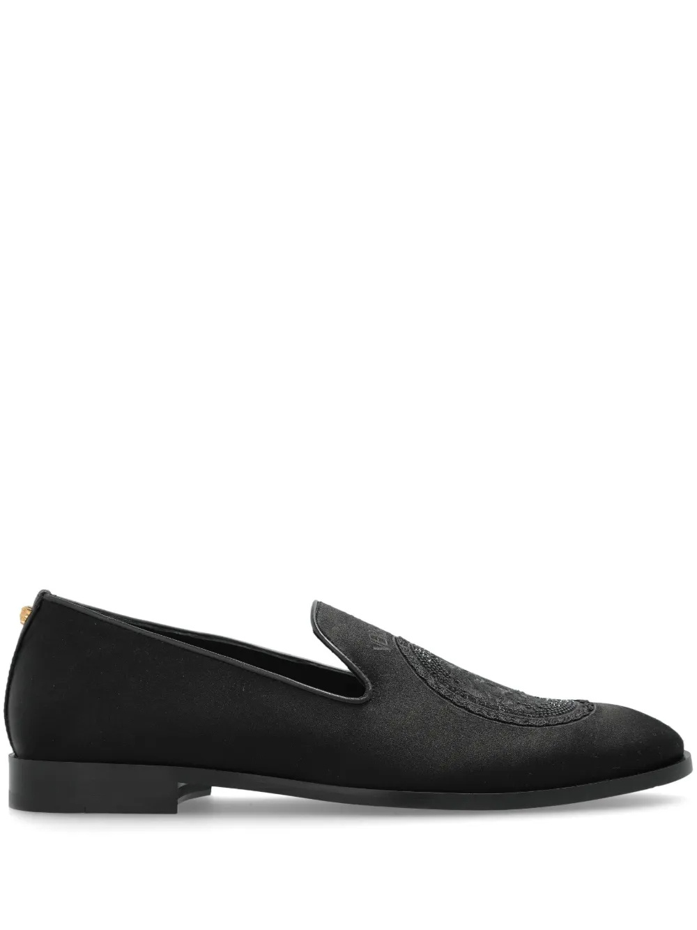 Versace Logo-embroidered Loafers In Multi