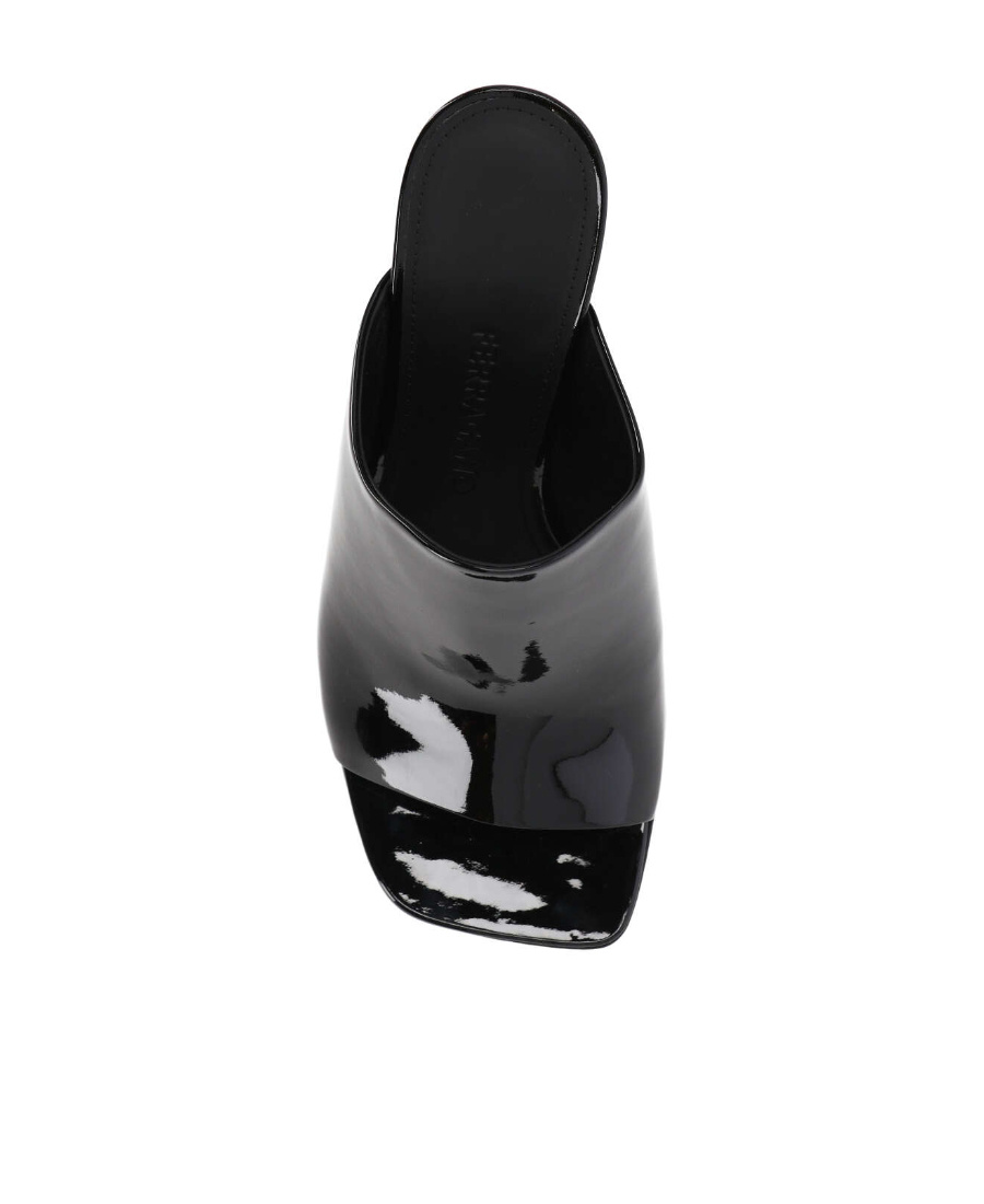 Ferragamo Era Peep Toe Slide Sandal In Black