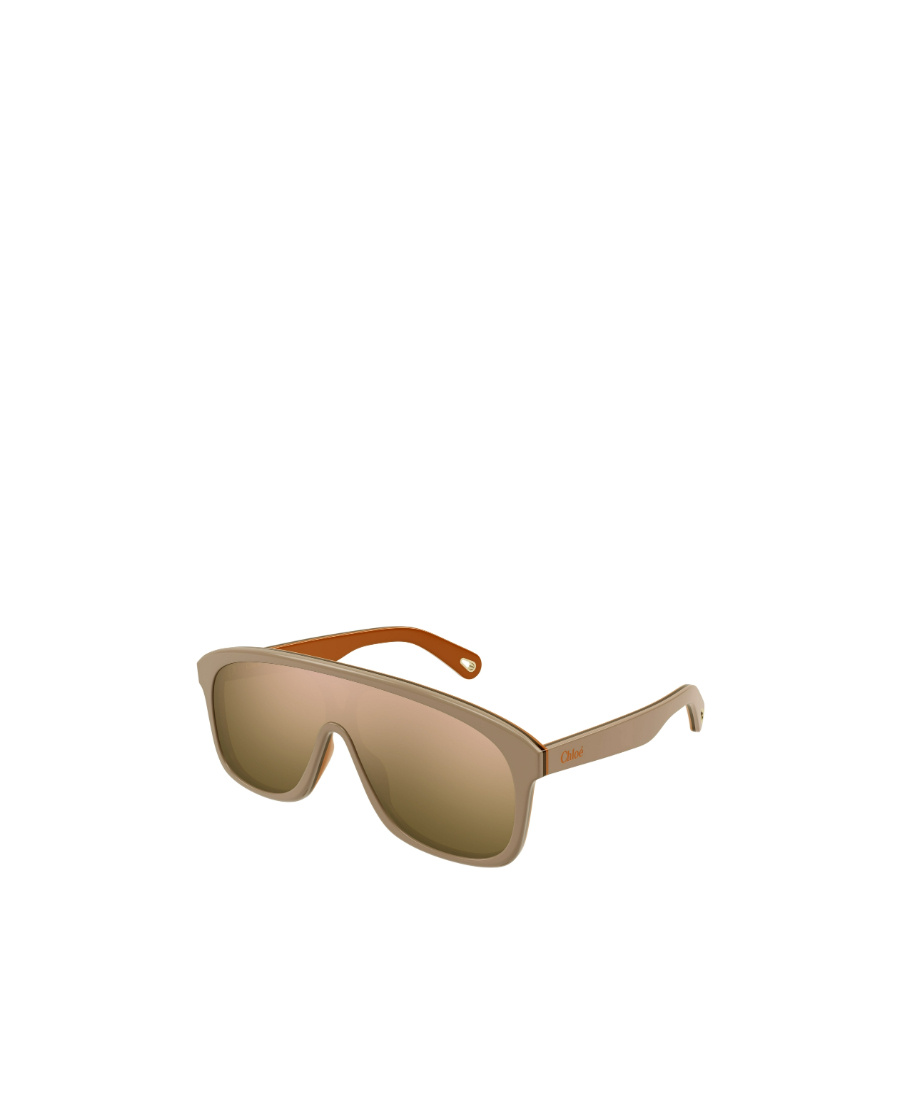 Chloé Jasper Shield-frame Sunglasses In Nude