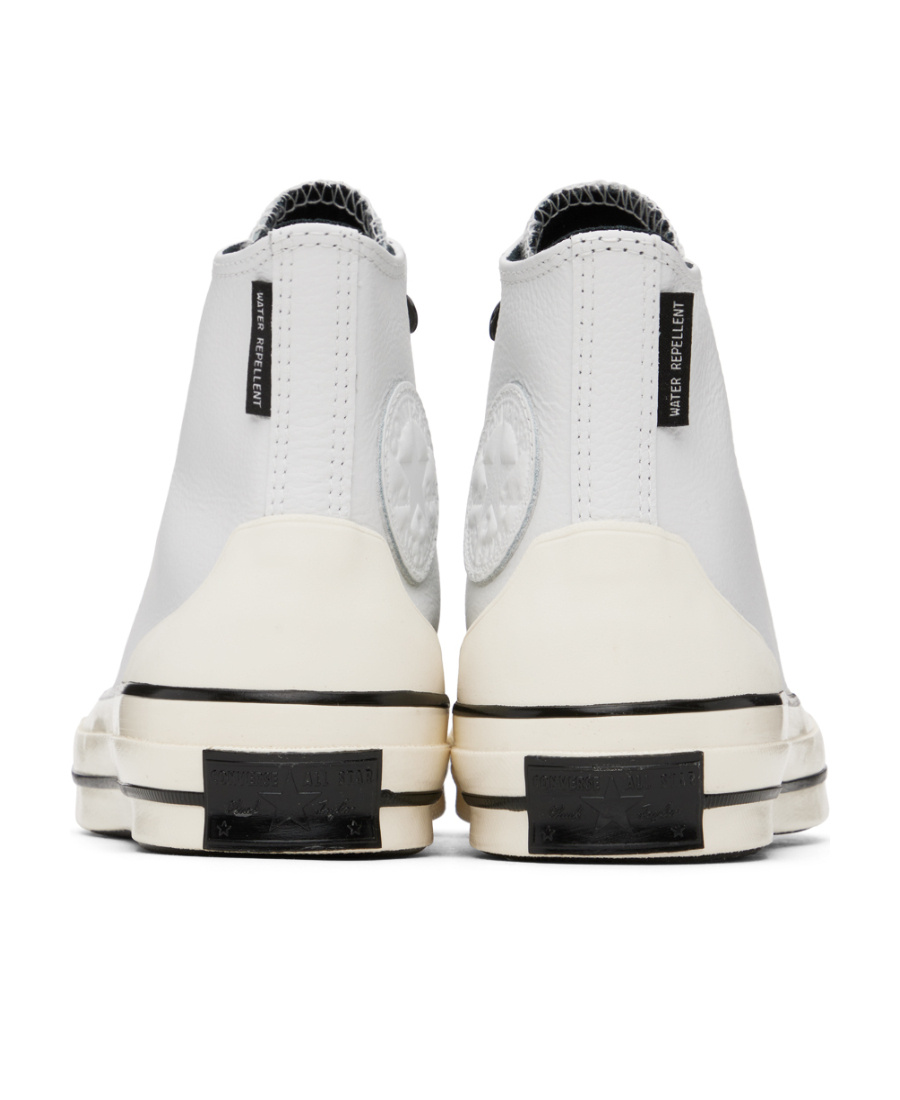Converse Logo Decorated High-top Board Shoes In White