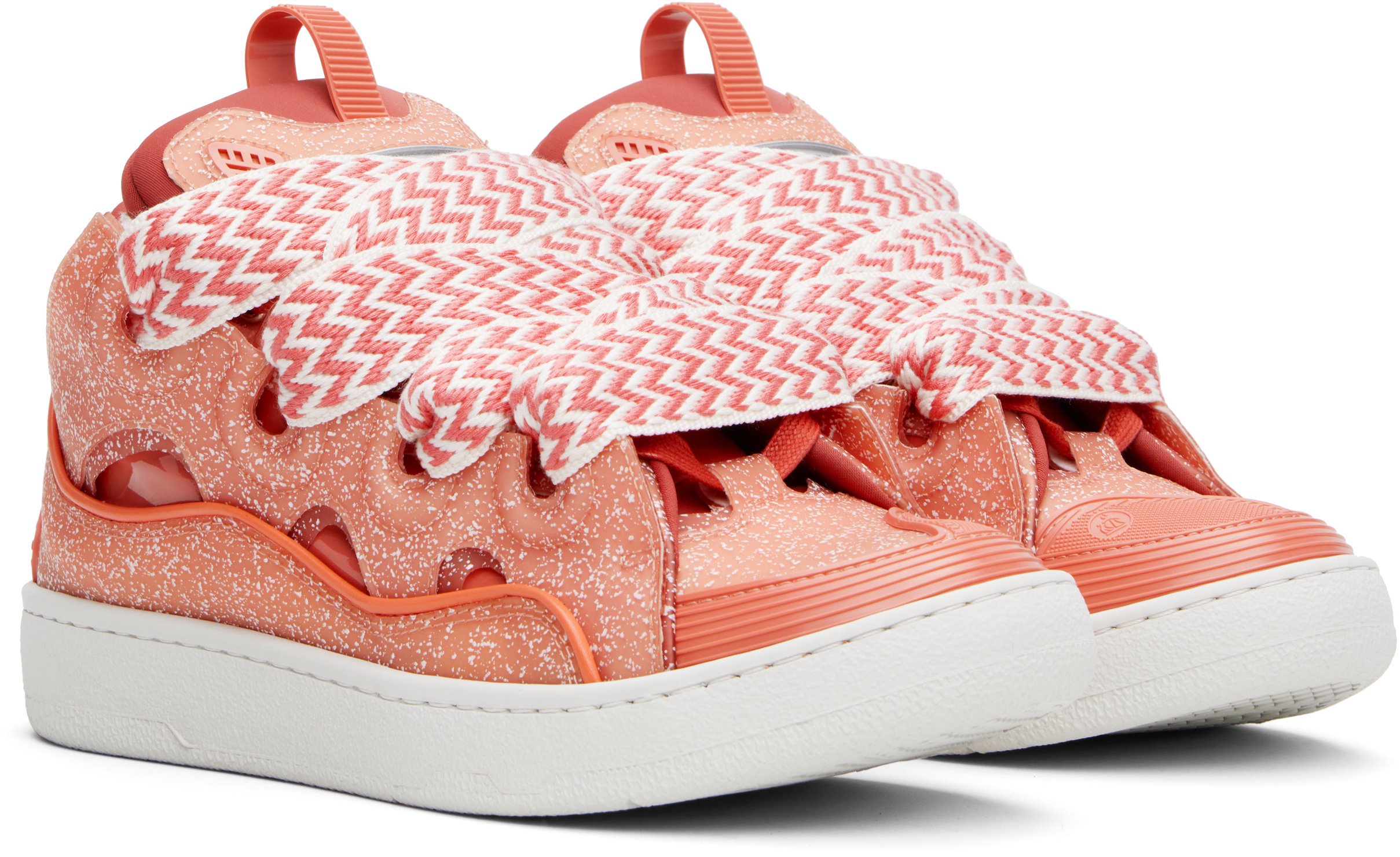 Lanvin Pink Speckled Curb Sneakers In Pink