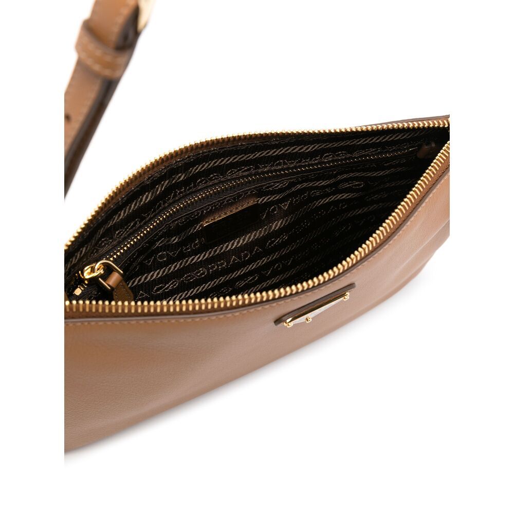 Prada Leather Pouch In Nude