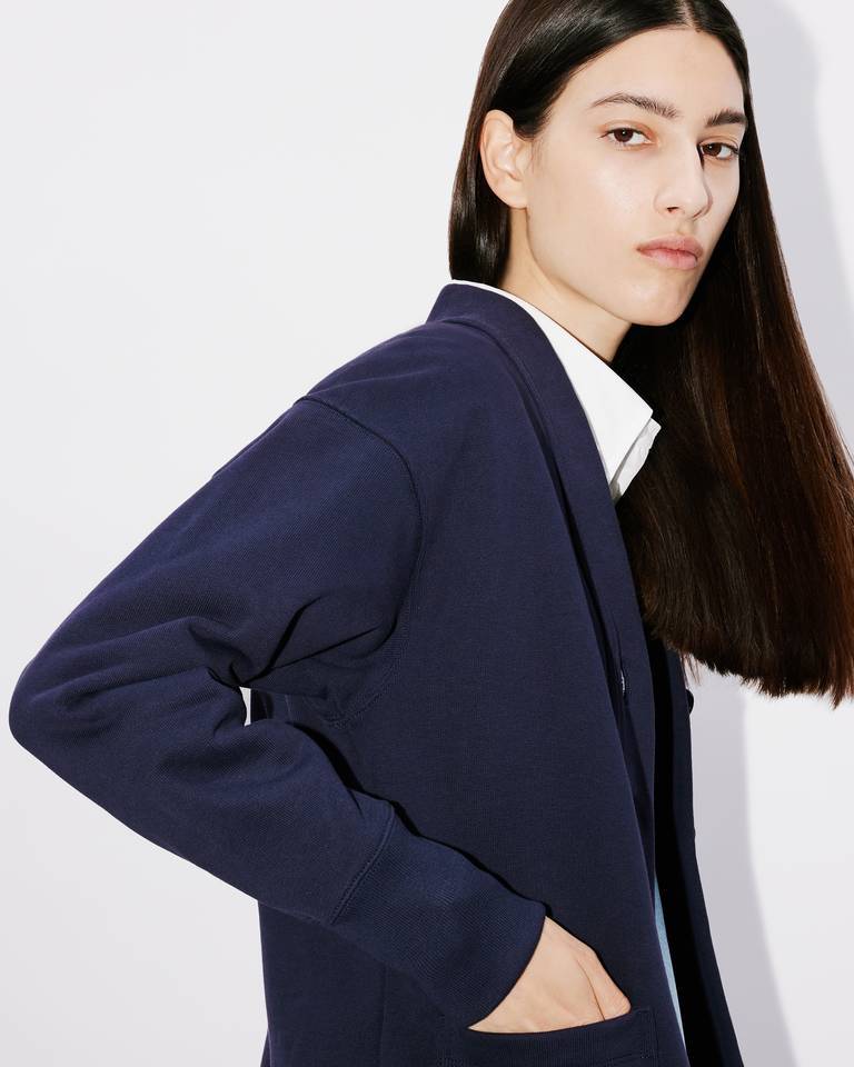 Kenzo ' Drawn Varsity' Embroidered Hooded Sweatshirt In Blue