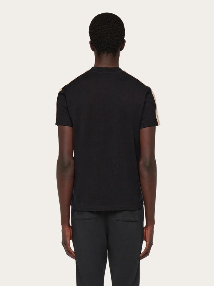 Ferragamo Organic Cotton Sporty T-shirt In Black
