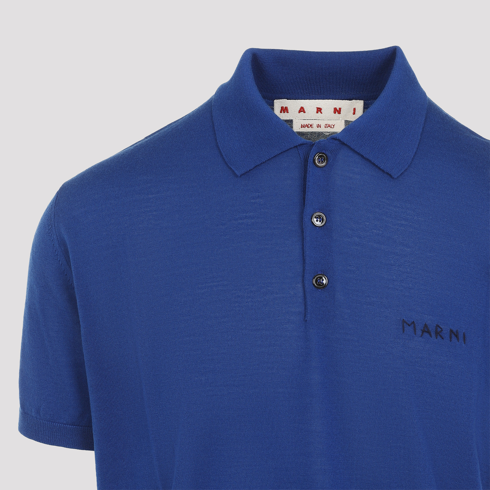 Marni Short Sleeve Polo Shirt In Blue