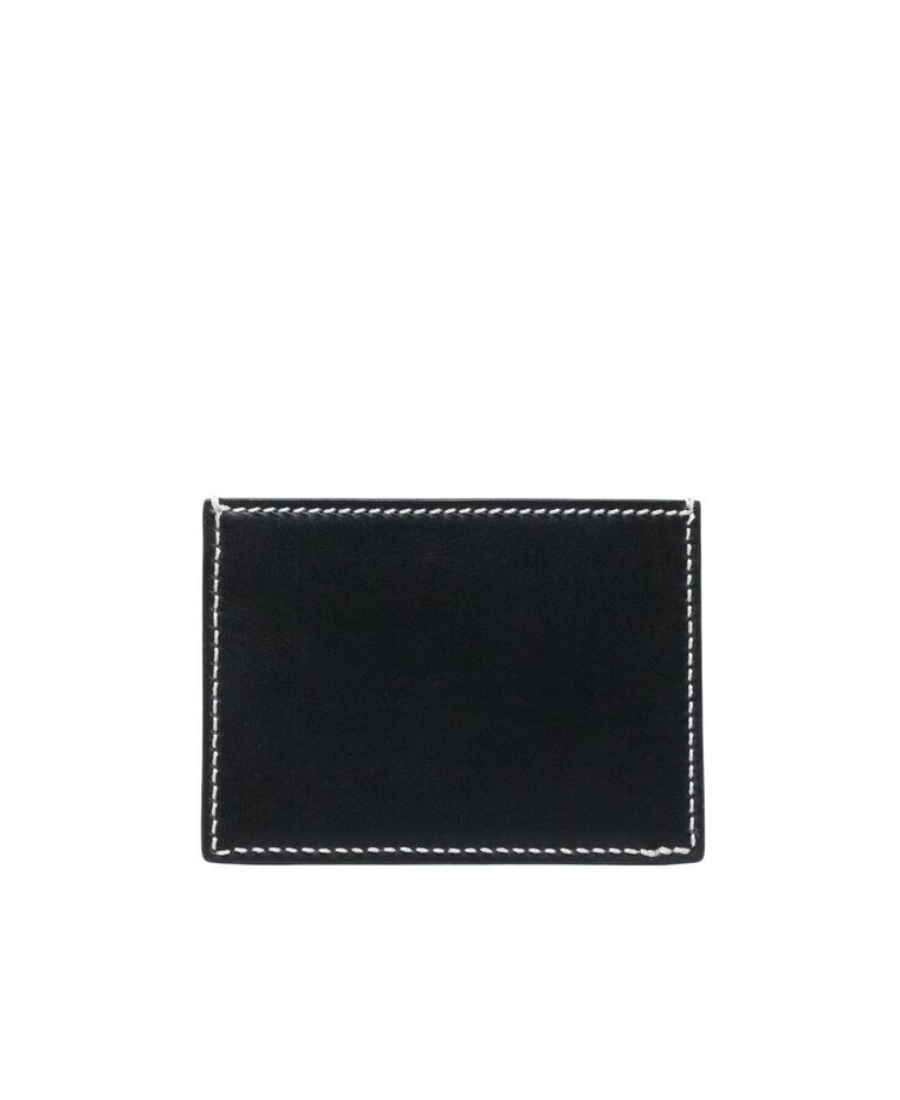 Thom Browne 4-bar Tab Logo Printed Cardholder In Black