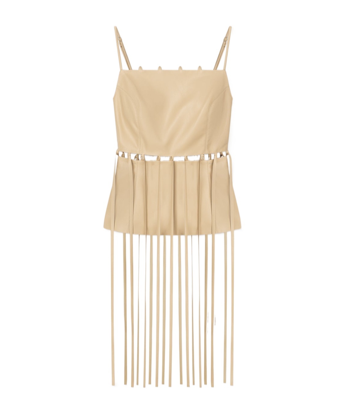 Nanushka Citta Faux-leather Top In Nude