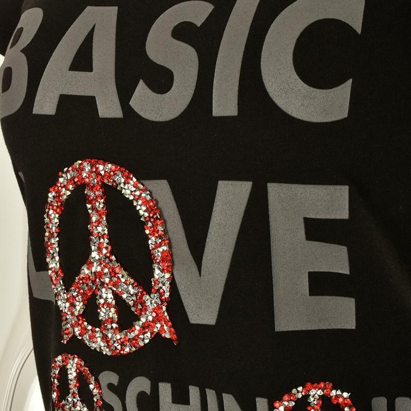 Moschino Item O-neck Short-sleeved T-shirt In Black