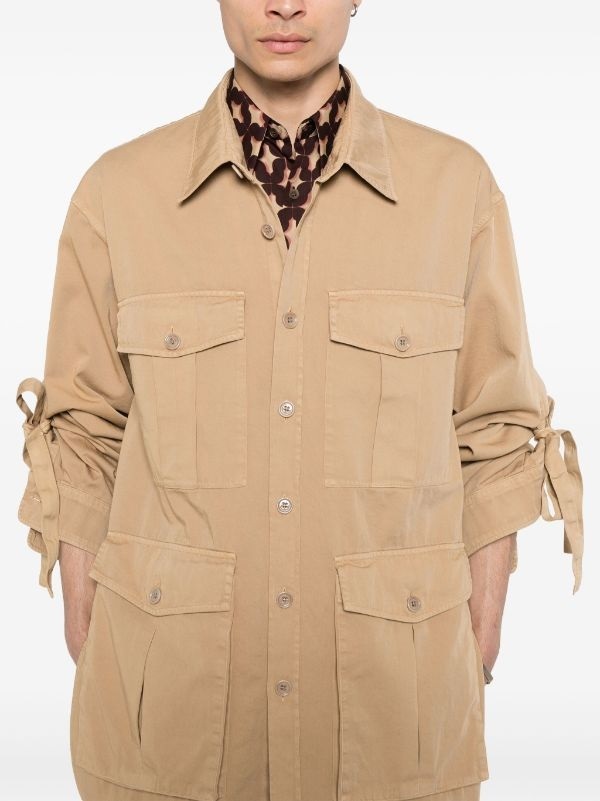 Dries Van Noten Long Sleeve Shirt Jacket In Nude