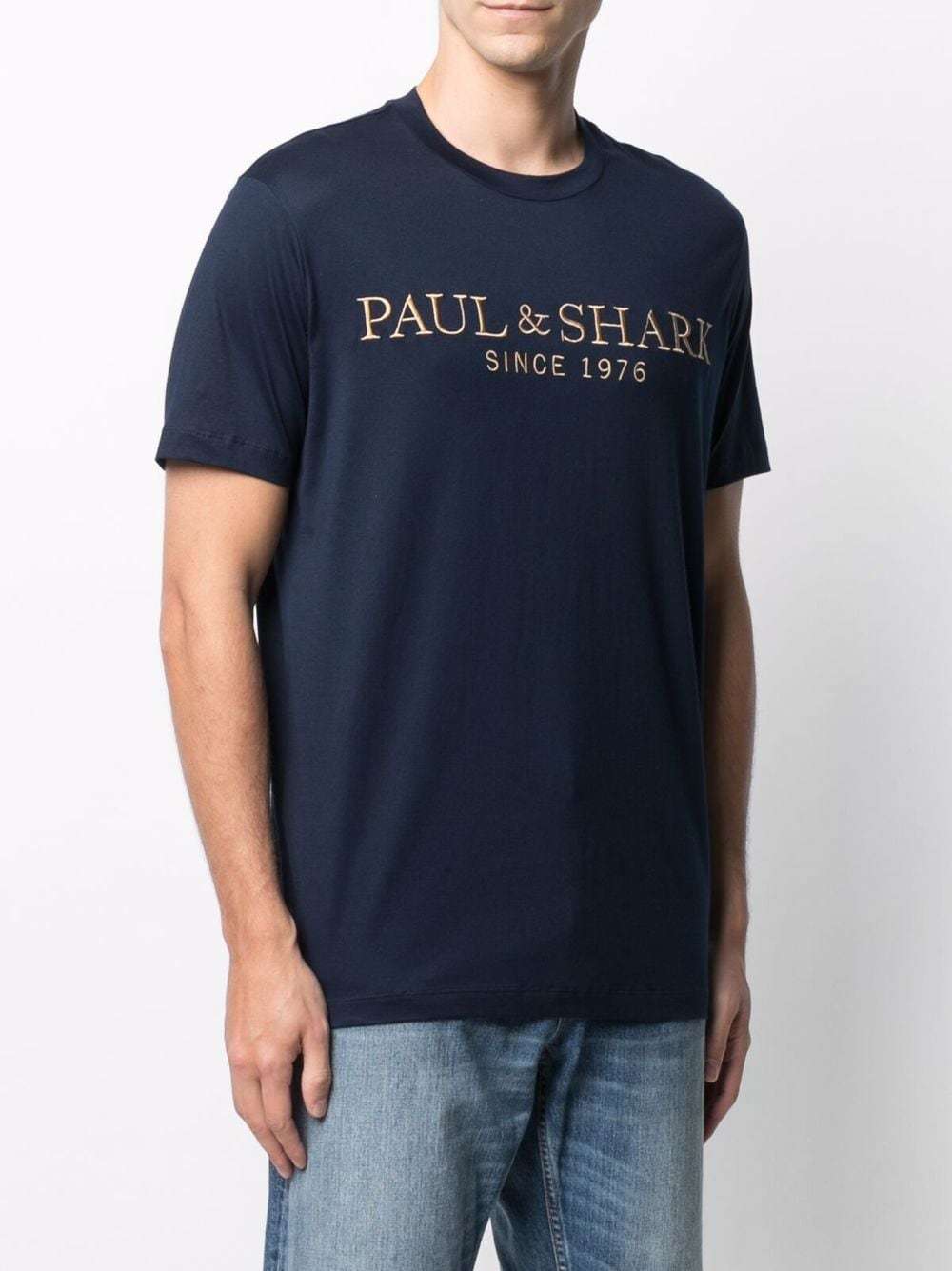 Shop Paul & Shark Logo-print T-shirt In Black