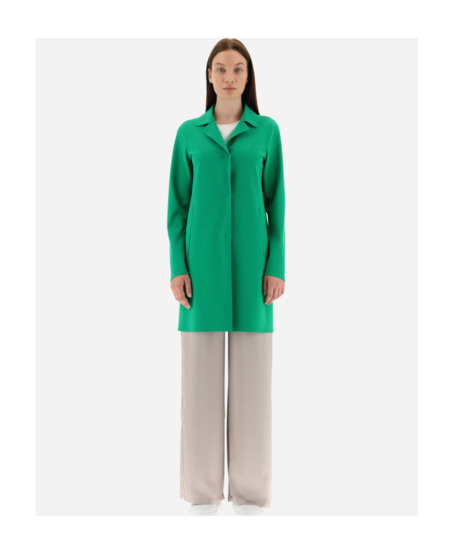 Herno Stretch Techno Jersey Trench Coat In Green