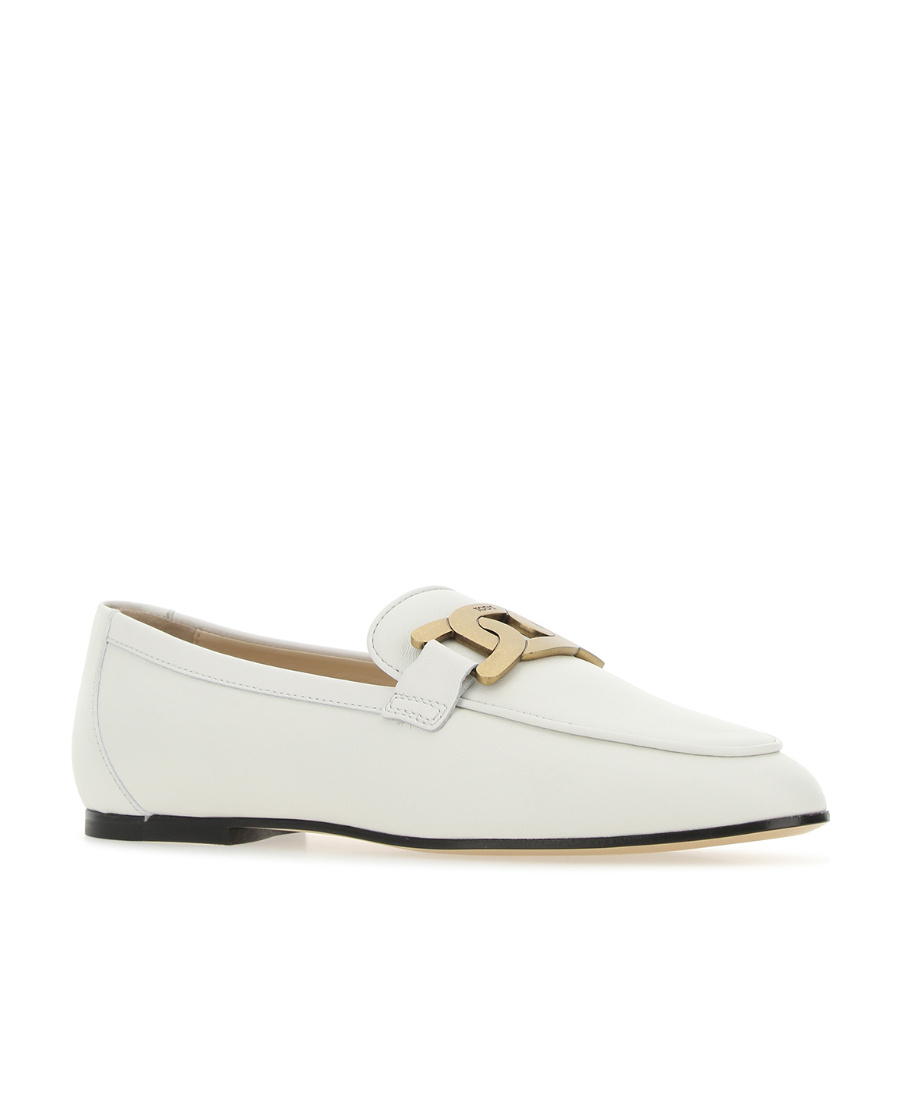 Tod's Kate Embellished Leather Loafers In White