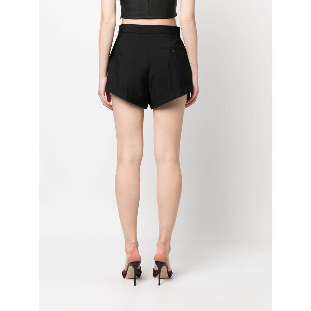 Alexander Mcqueen Tailored Mini Shorts For Women In Classic Black In Black