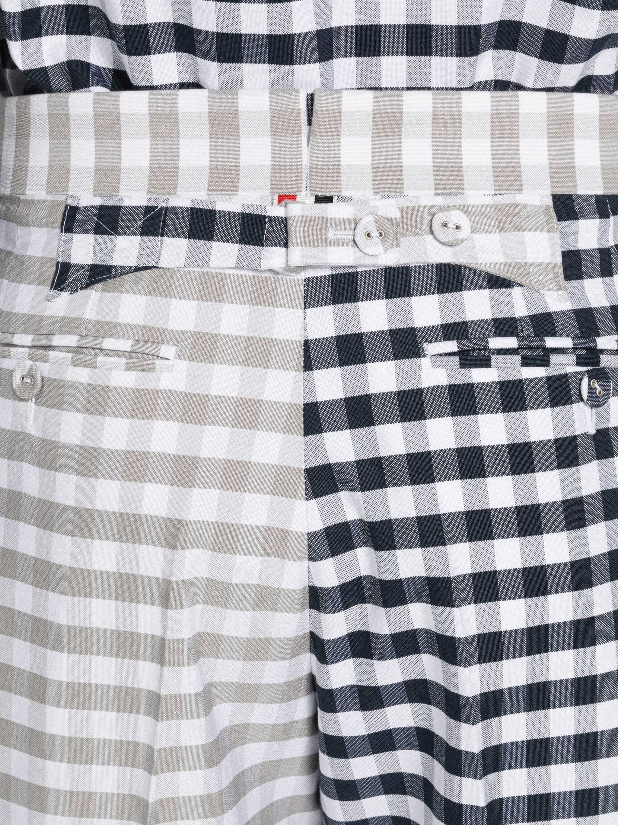 Thom Browne Gingham Check Tailored Shorts In White